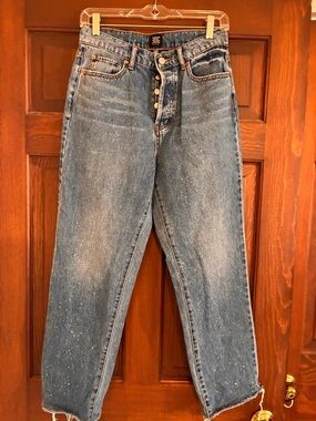 BDG Women’s Speckled Light Blue Relaxed Jeans